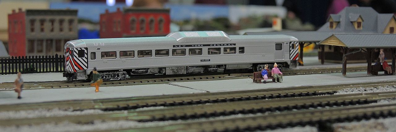 New York Central railcar at a station platform